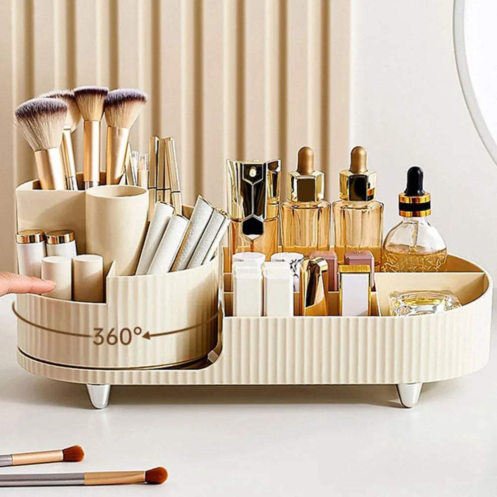 Organisateur cosmétique rotatif avec compartiments